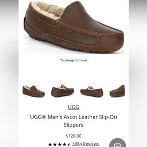 UGG® Men's Ascot Leather Slip-On Slippers
